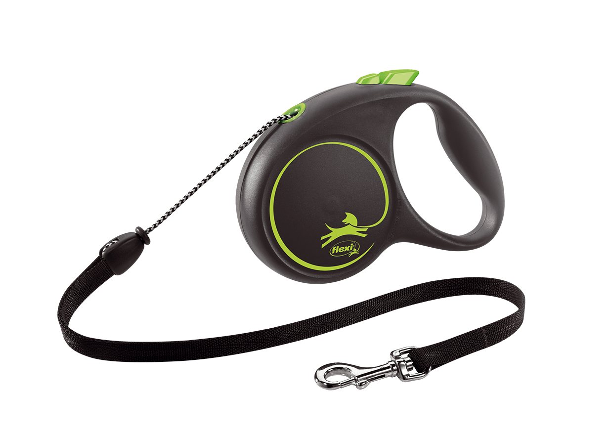 

Поводок-рулетка Flexi Black Design cord M 5m 20 kg зеленый, Black Design cord