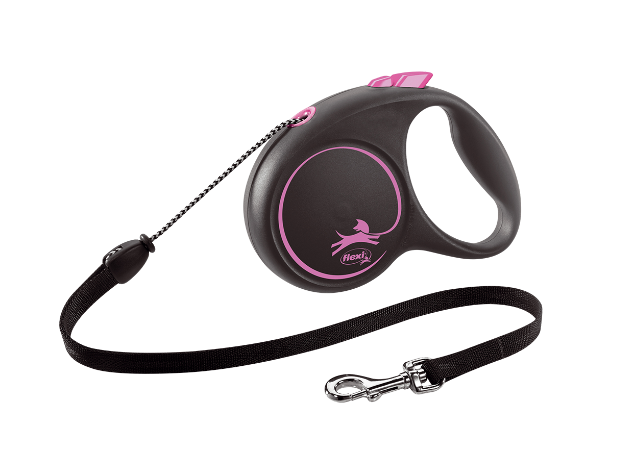 

Поводок-рулетка Flexi Black Design cord M 5m 20 kg розовый, Black Design cord