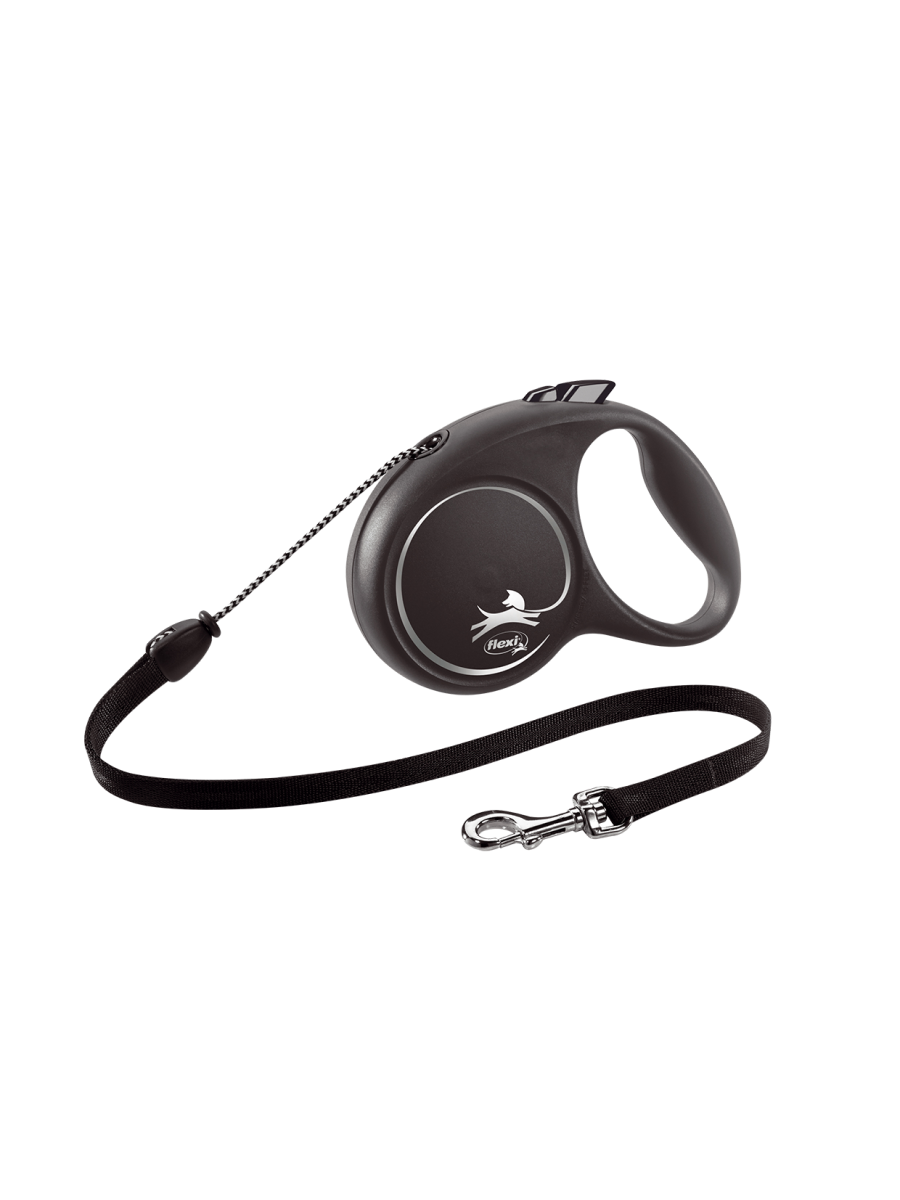 

Поводок-рулетка Flexi Black Design cord M 5m 20 kg серебристый, Black Design cord