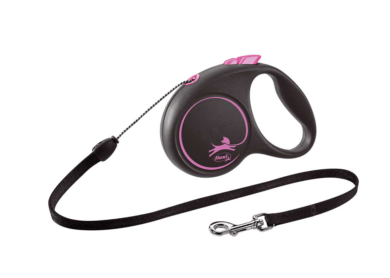 

Поводок-рулетка Flexi Black Design cord S 5m 12 kg розовый, Black Design cord