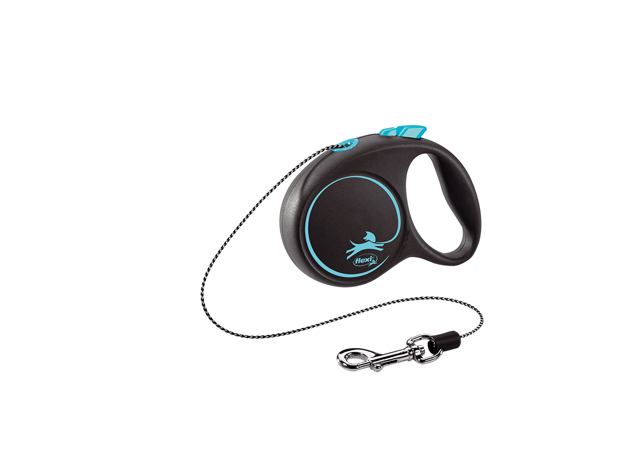 

Поводок-рулетка Flexi Black Design cord XS 3m 8 kg синий, Black Design cord