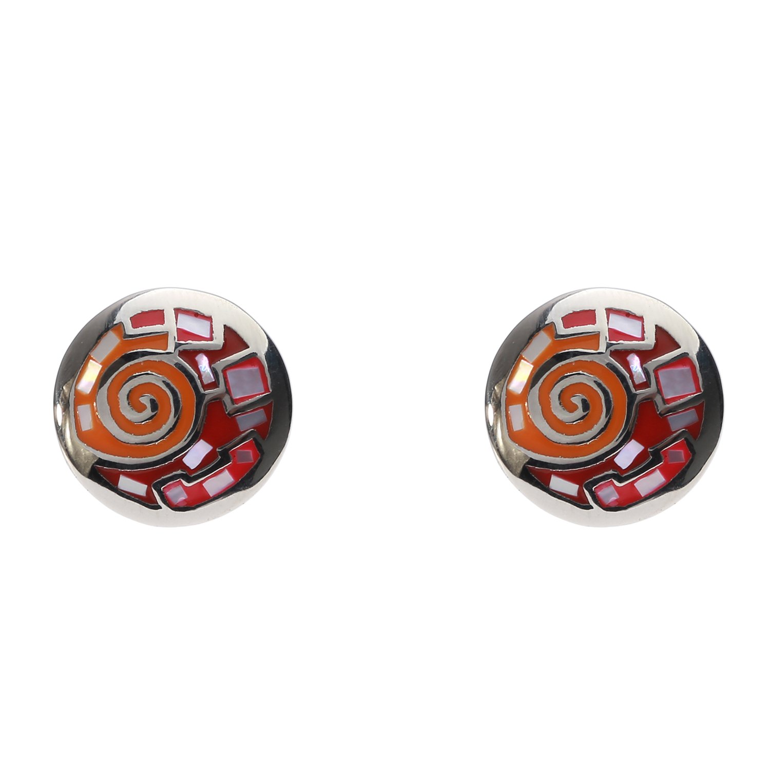 

Серьги-пусеты из бижутерного сплава с эмалью Fiore Luna AE01235-7 R, AE01235-7 R