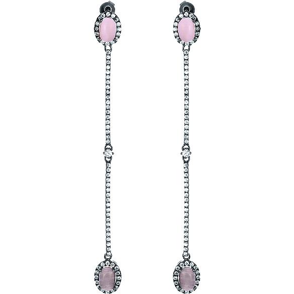 

Серьги женские из серебра Джей Ви WE23667, фианит/кошачий глаз, WE23667