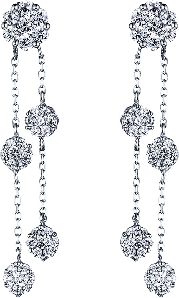 

Серьги женские из серебра Джей Ви WSE22504, фианит, WSE22504