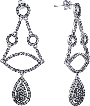 

Серьги женские из серебра Джей Ви WE22755, фианит, WE22755