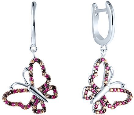 

Серьги женские из серебра Джей Ви SS-B0842EBC, фианит, SS-B0842EBC