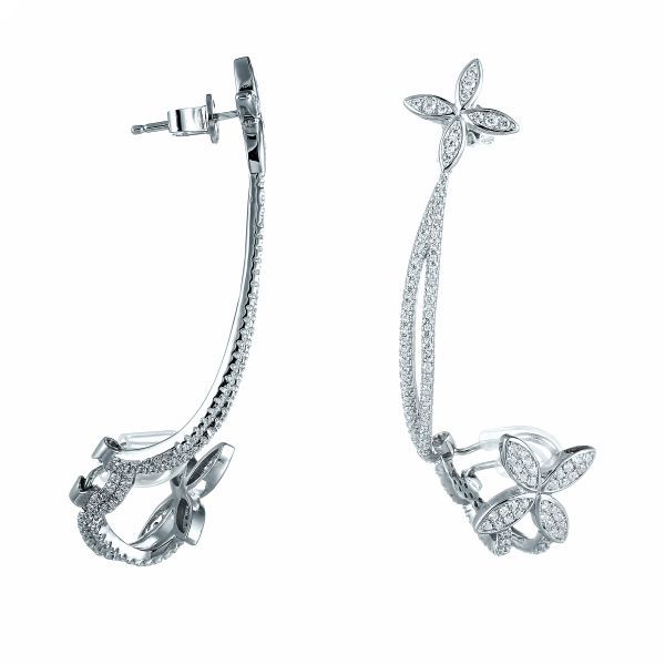 

Серьги каффы из серебра Джей Ви SE32986AN1, фианит, SE32986AN1