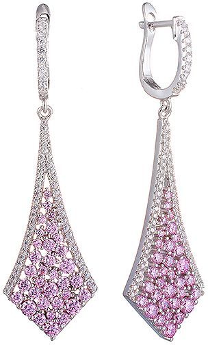 

Серьги женские из серебра Джей Ви SE33014F2, фианит, SE33014F2