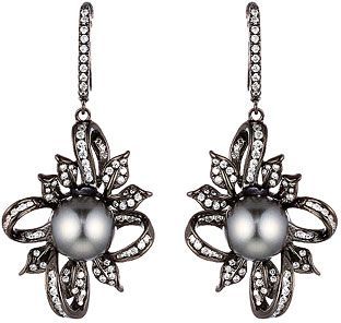 

Серьги женские из серебра Джей Ви SE22524-BH, жемчуг/фианит, SE22524-BH