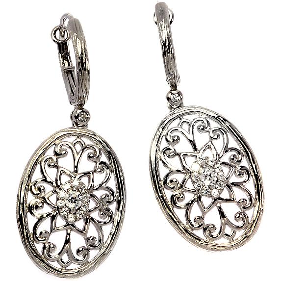 

Серьги женские из серебра Джей Ви SE00086, фианит, SE00086