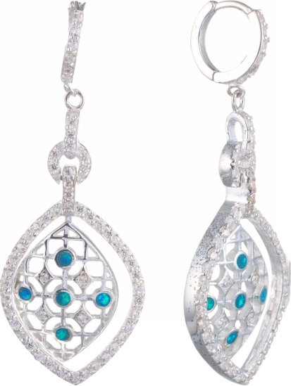 

Серьги женские из серебра Джей Ви SE-00197, опал/фианит, SE-00197