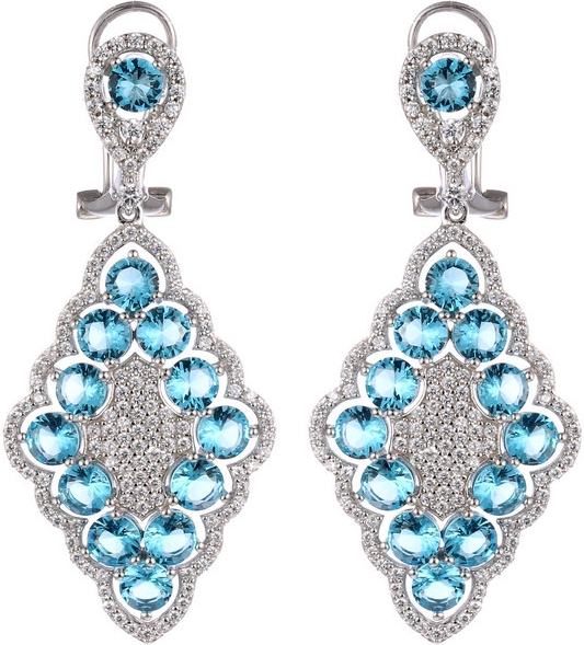

Серьги женские из серебра Джей Ви SE02396QBTSW-1, фианит, SE02396QBTSW-1