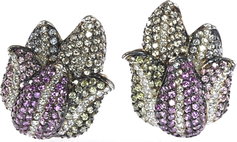 

Серьги женские из серебра Джей Ви PE110026E, фианит, PE110026E