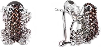 

Серьги женские из серебра Джей Ви PE150031D, фианит, PE150031D