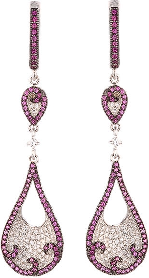

Серьги женские из серебра Джей Ви GE10306B, фианит, GE10306B