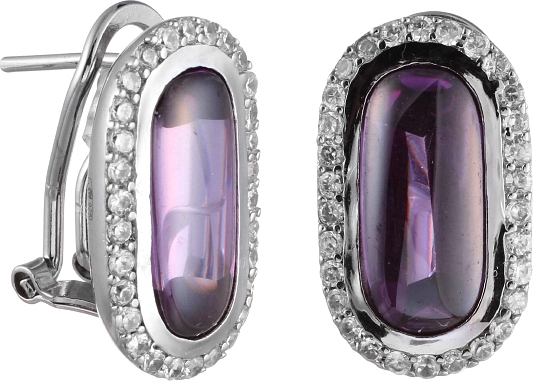 

Серьги женские из серебра Джей Ви EE011094, фианит, EE011094
