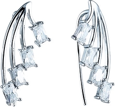 

Серьги женские из серебра Джей Ви ME12726A, фианит, ME12726A