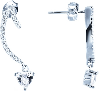 

Серьги женские из серебра Джей Ви ME02303A, фианит, ME02303A