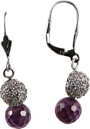 

Серьги женские из серебра Джей Ви E100890, стекло/фианит, E100890