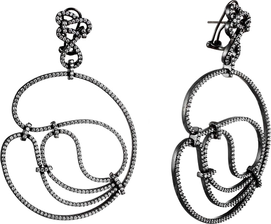 

Серьги женские из серебра Джей Ви DM0864E, фианит, DM0864E