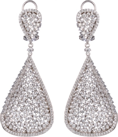 

Серьги женские из серебра Джей Ви DM0420E, фианит, DM0420E