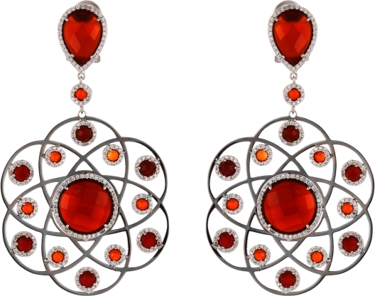 

Серьги женские из серебра Джей Ви AES34253W, агат/фианит, AES34253W