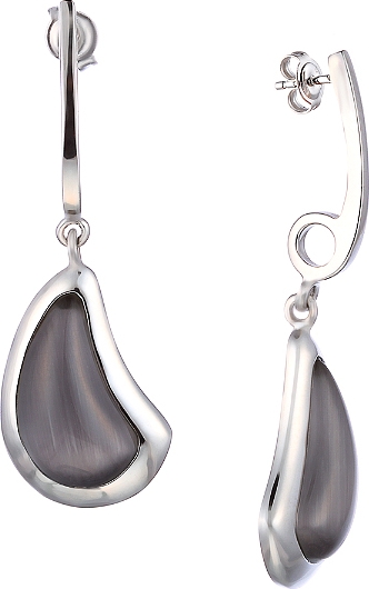 

Серьги женские из серебра Джей Ви SE0371, стекло, SE0371