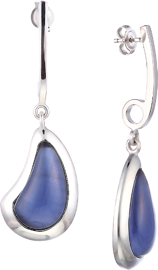 

Серьги женские из серебра Джей Ви SE0371, стекло, SE0371