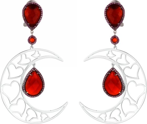 

Серьги женские из серебра Джей Ви AES34252W, фианит/агат, AES34252W