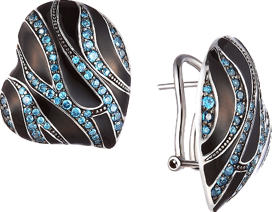

Серьги женские из серебра Джей Ви 05S2AV0154806BU, эмаль/фианит, 05S2AV0154806BU