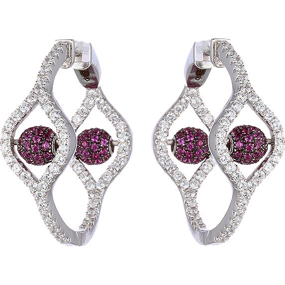 

Серьги женские из серебра Джей Ви SE31255A30, фианит, SE31255A30