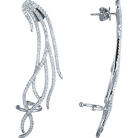 

Серьги женские из серебра Джей Ви YC0207E, фианит, YC0207E