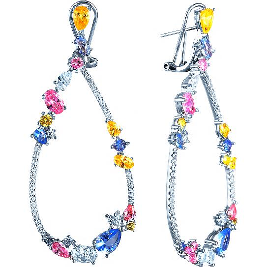 

Серьги женские из серебра Джей Ви DM1314, фианит, DM1314
