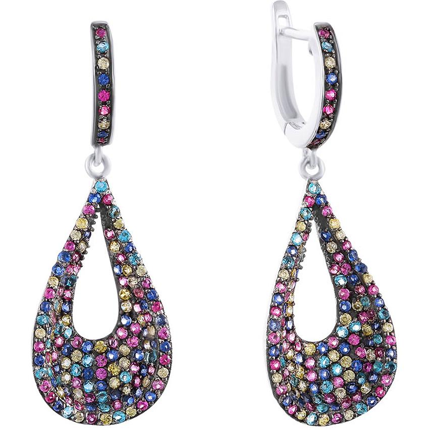 

Серьги женские из серебра Джей Ви BE5633, фианит, BE5633