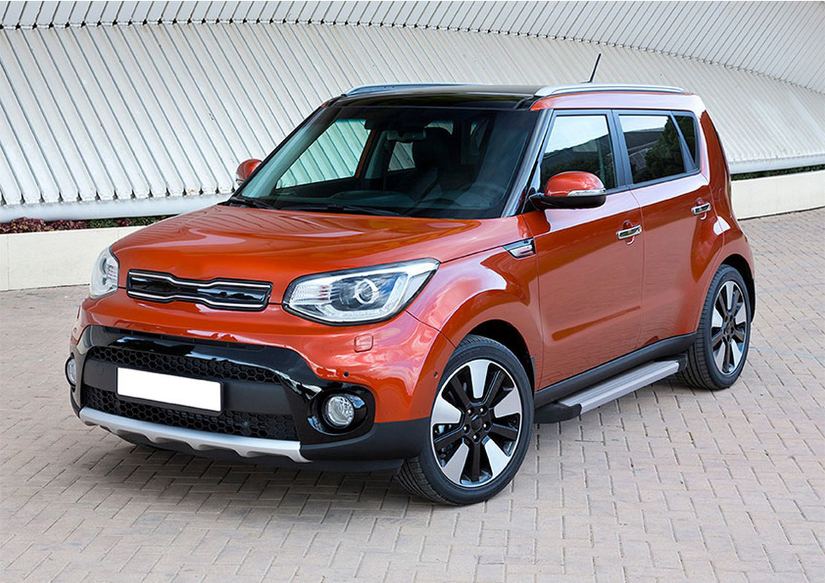 фото Пороги на автомобиль "silver" rival для kia soul ii рестайлинг 2017-2019, f173al.2804.1