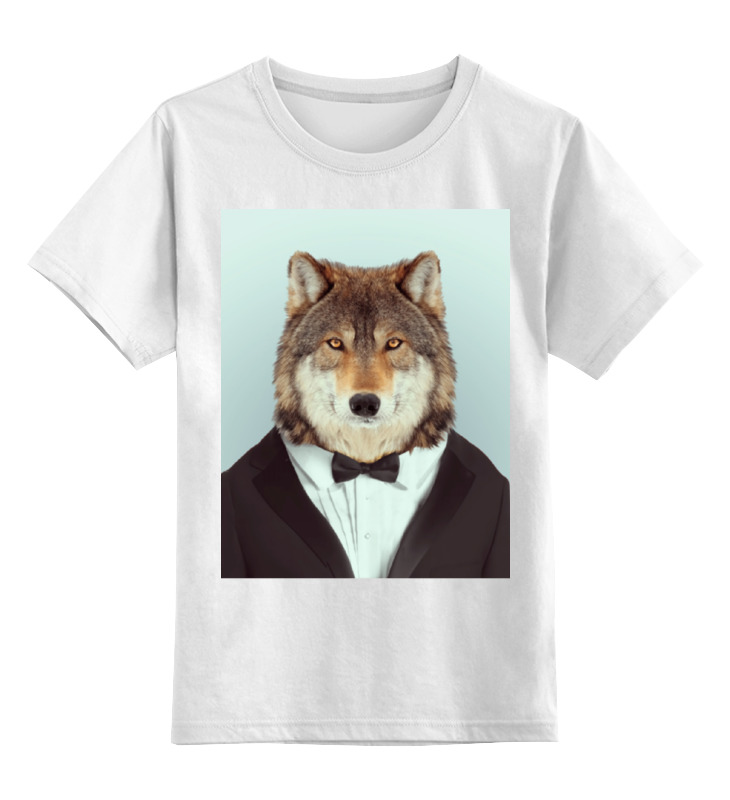 Детская футболка Printio Деловой волк цв.белый р.140