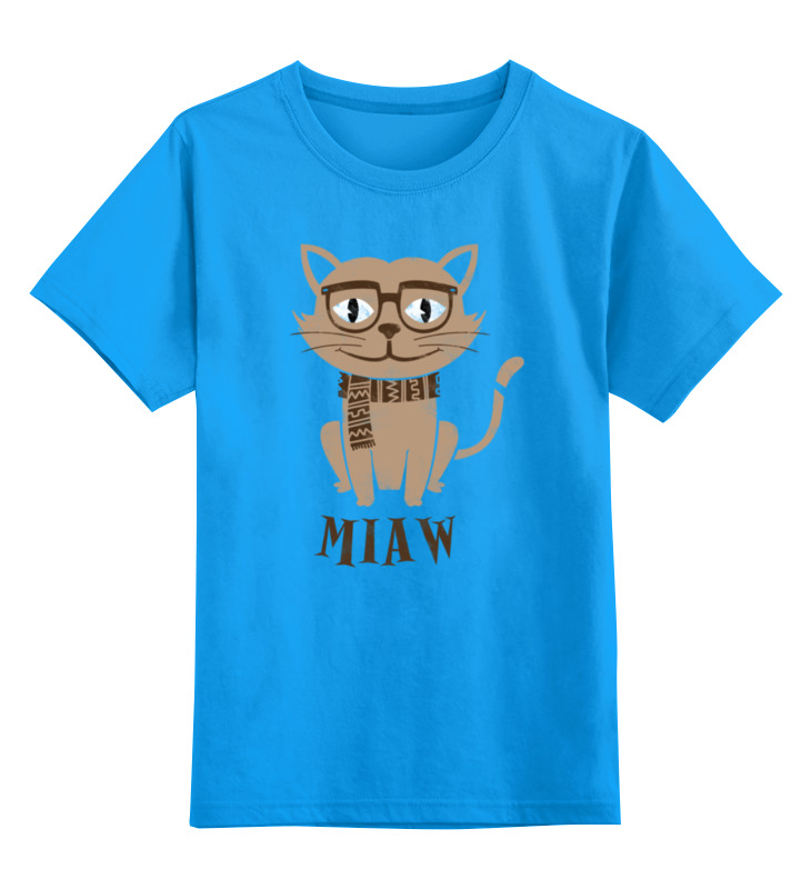 Купить 0000000719551, Детская футболка классическая Printio Умный кот, р. 140,