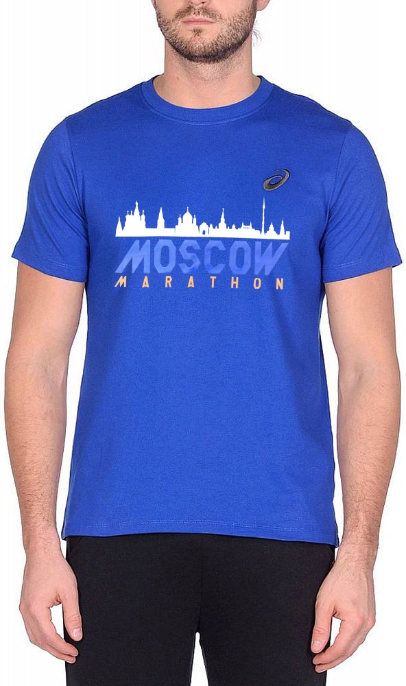 

Футболка мужская Small Chest Logo Tee Asics синяя M, Small Chest Logo Tee