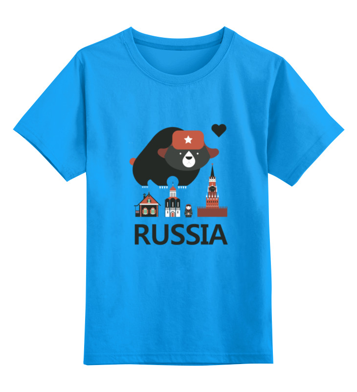 

Детская футболка классическая Printio Россия, р. 140, Голубой, 0000000711820