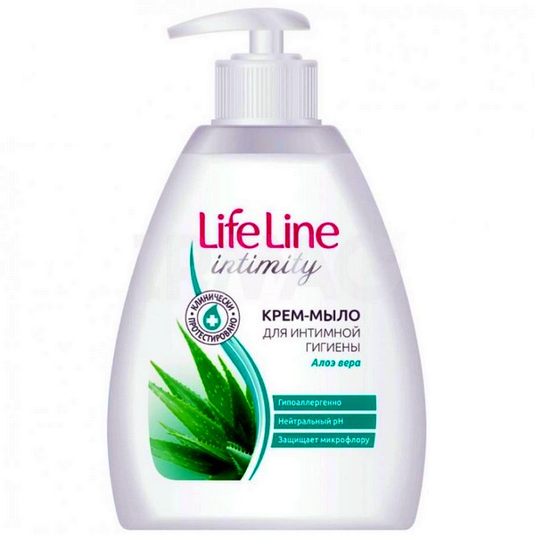 ВЕСНА LIFE LINE Крем-мыло для интимного ухода АЛОЭ ВЕРА 280г frenchi комплекс для снятия лака с экстрактом алоэ 125 мл