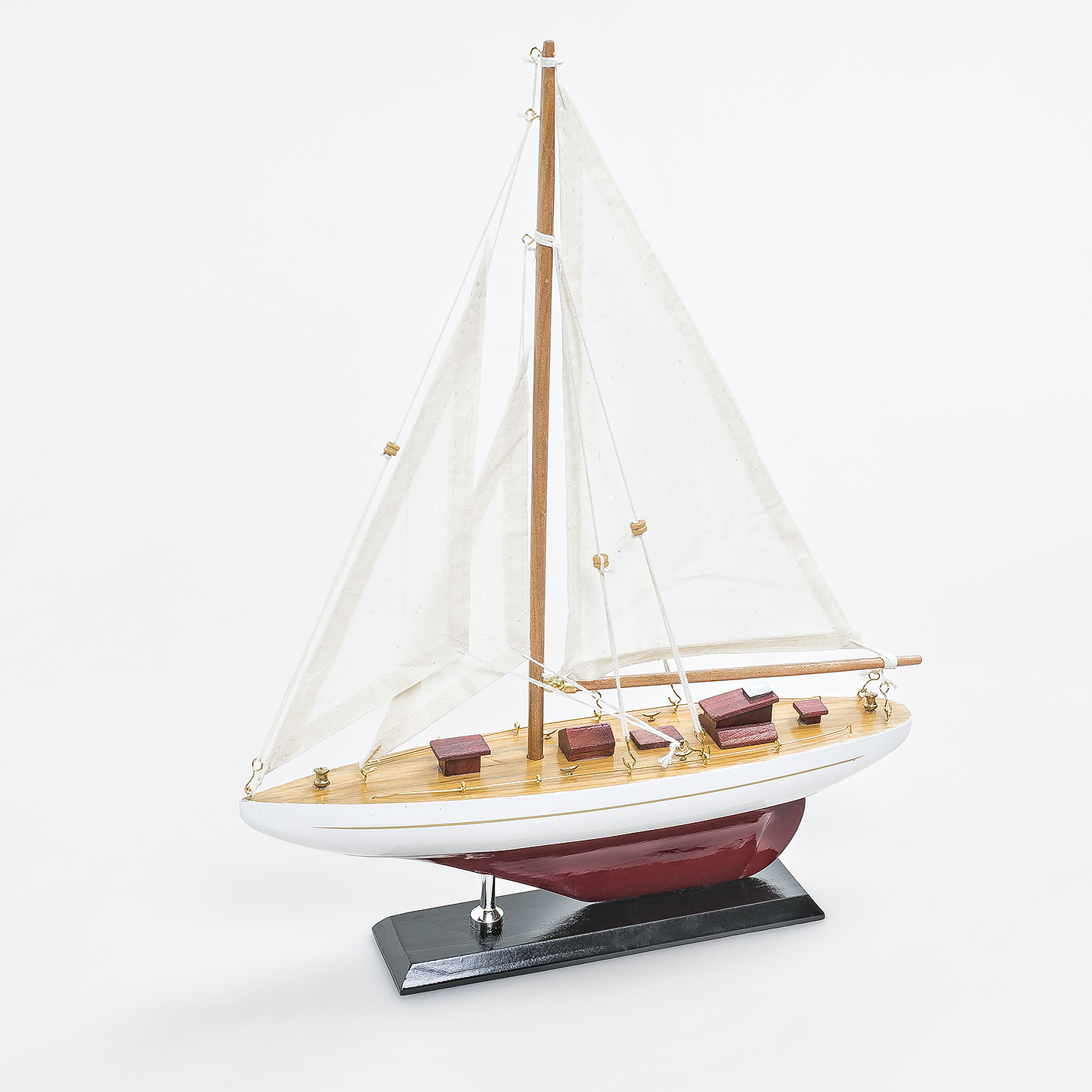 Модель парусной яхты 30х42 см, Дерево, Ткань