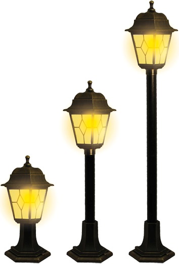 Светильник садово-парковый duwi Riga столб 3 в 1 390-650-960мм 60W черное золото пластик
