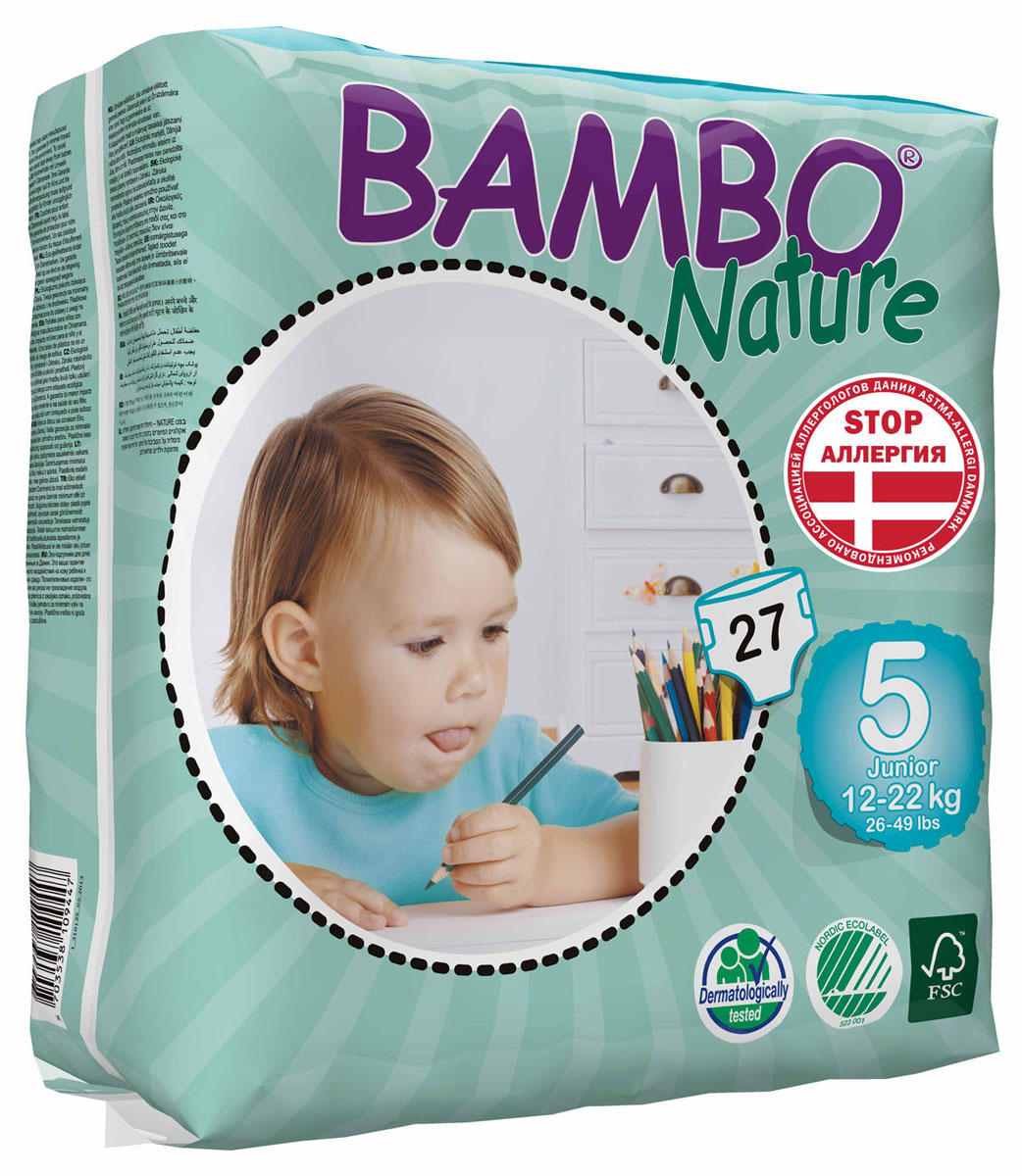 Подгузники Bambo Nature Junior 12-22 кг, 27 шт