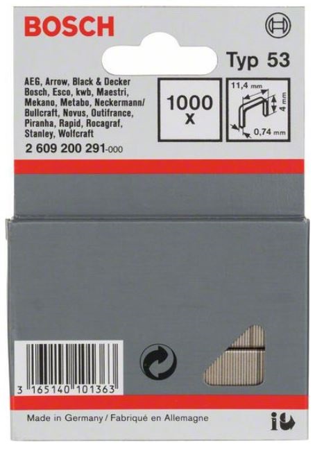 

Скобы Bosch 2.609.200.291, Т53 для HT8/14 HMT 53 (2.609.200.291)