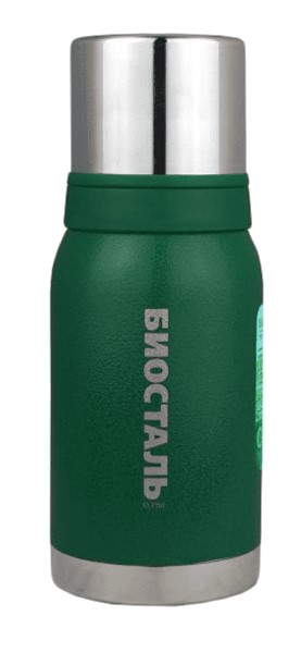 фото 750nbа-g термос "биосталь-охота" 2 чашки, зеленый, 0.75 л biostal