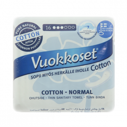 

Прокладки Vuokkoset Cotton Normal, 16 шт, cotton Normal 16 шт.