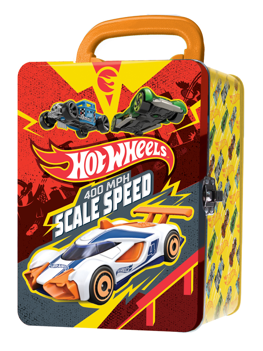

Портативный кейс для хранения 18 машинок Hot Wheels красно-желтый