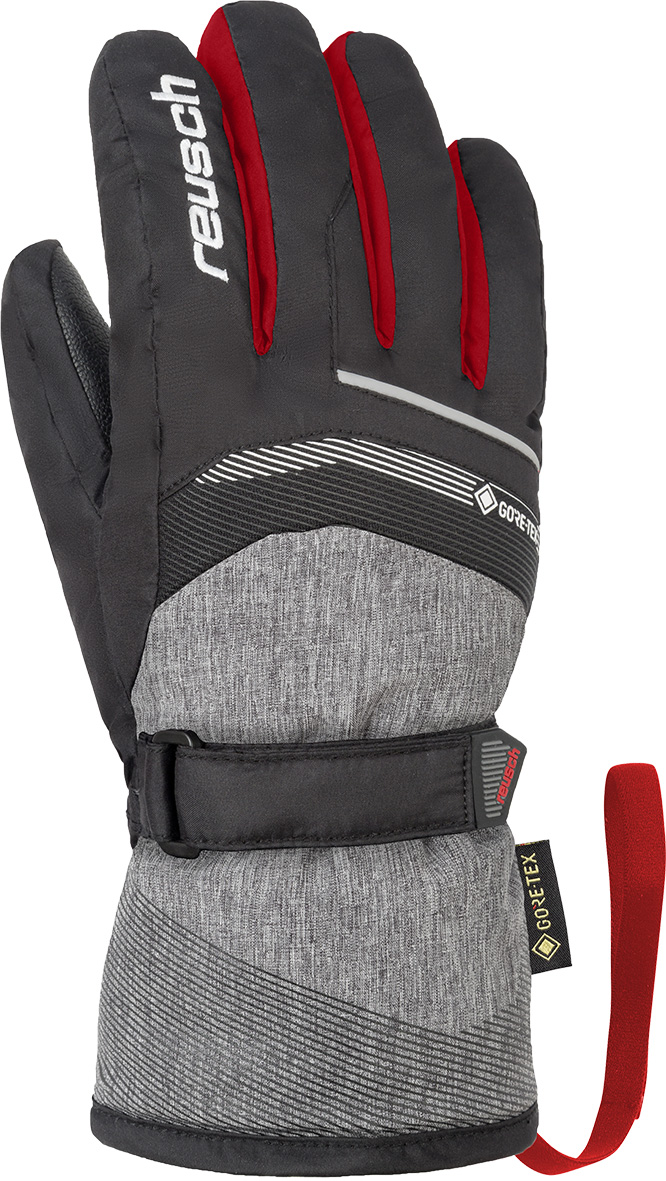 фото Перчатки reusch bolt gtx, black/black melange/fire red, 6.5 inch