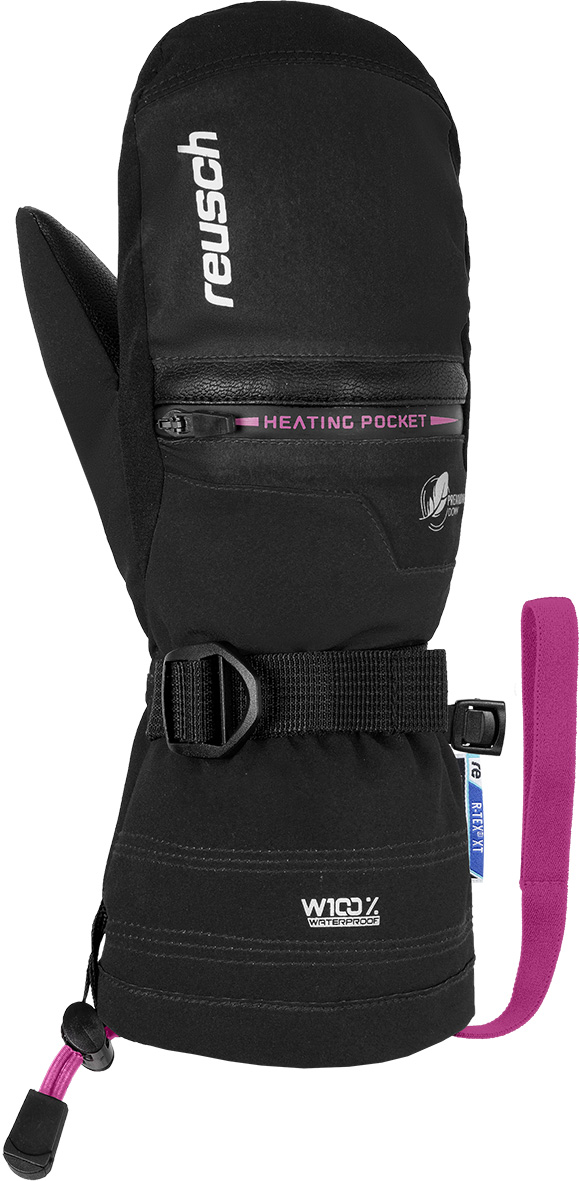 фото Варежки reusch 2020-21 luis r-tex xt mitten black/pink glo, р. 15