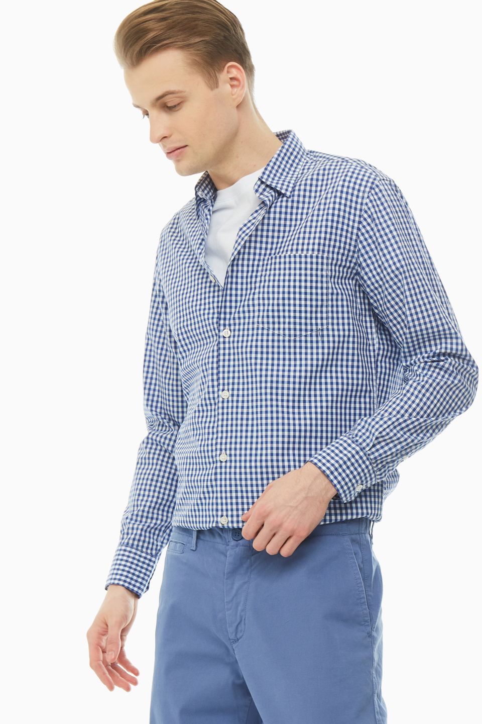 

Рубашка мужская United Colors of Benetton 5OP25QJD8_907 синяя XL, Синий, 5OP25QJD8_907